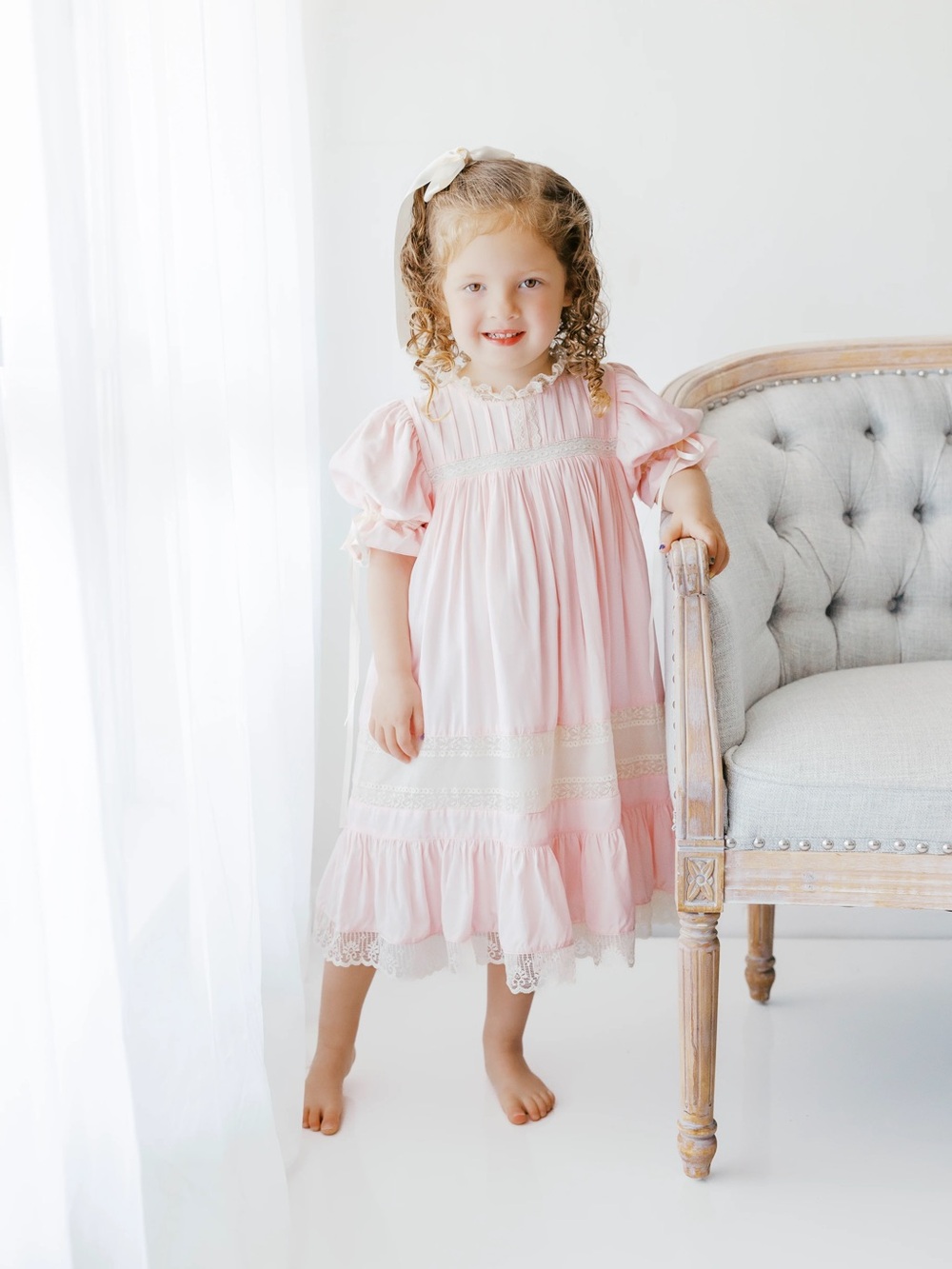Smock Candy Sold Out Pink and Ecru Heirloom Dress size 2